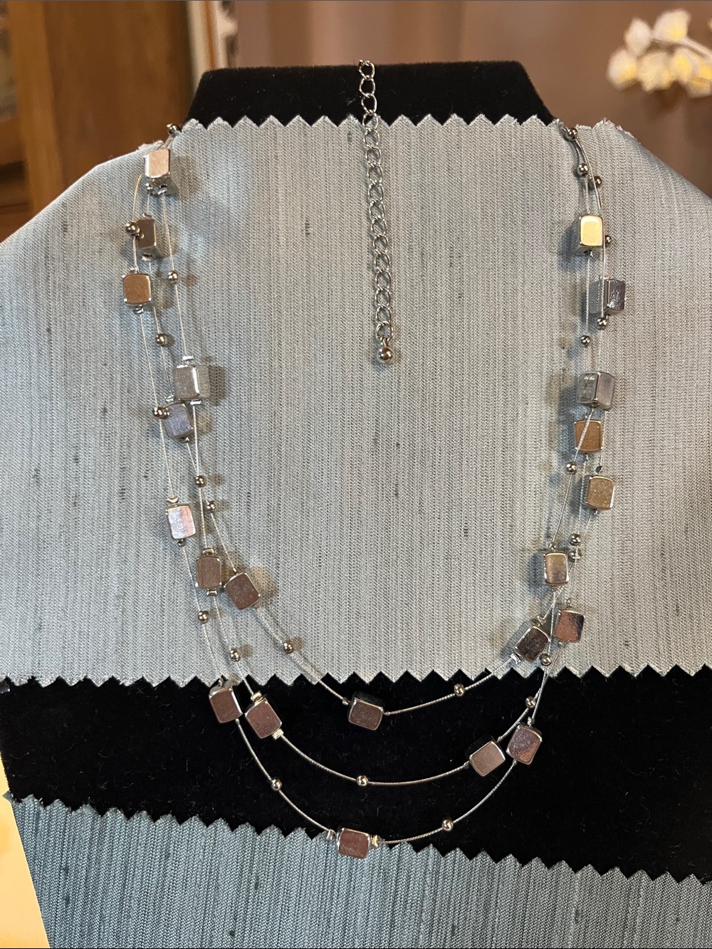 Lia Sophia illusion Multi-Strand Beaded Necklace - Elegant Layered Design 18”